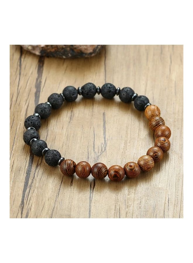Miracle Empire - Onyx And Wood Bali Relax Mind Mindset Bracelet - Image 1