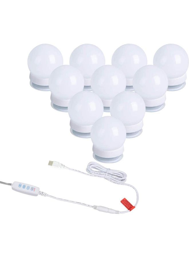 كوينج طقم مصابيح LED لمرآة الزينة مكون من 10 قطع أبيض  - Image 1