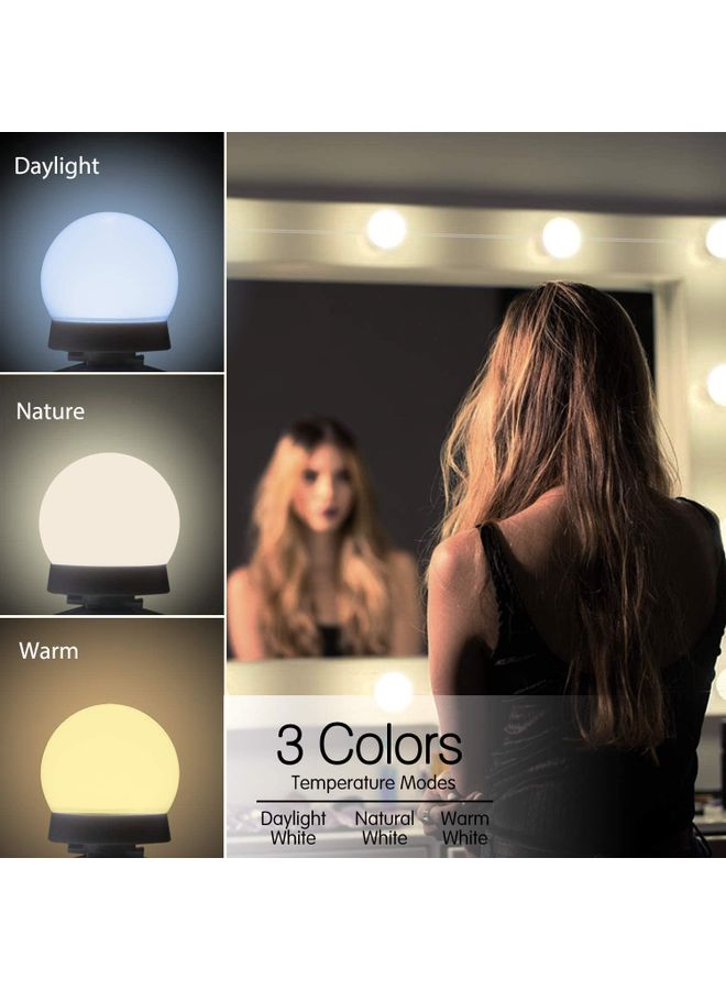 كوينج طقم مصابيح LED لمرآة الزينة مكون من 10 قطع أبيض  - Image 2