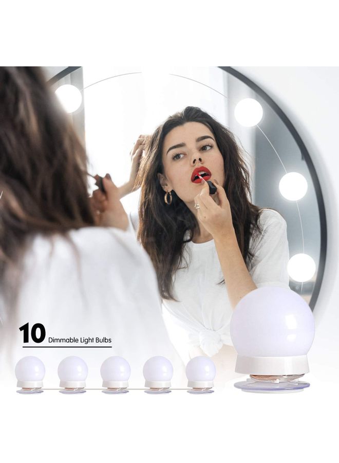 كوينج طقم مصابيح LED لمرآة الزينة مكون من 10 قطع أبيض  - Image 4