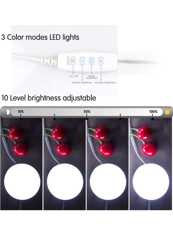 كوينج طقم مصابيح LED لمرآة الزينة مكون من 10 قطع أبيض  - Image 5