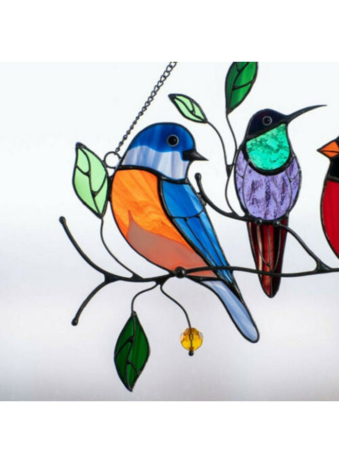 Birds On A Wire Suncatcher Window Hanging Multicolour 25x5x15cm - Image 2
