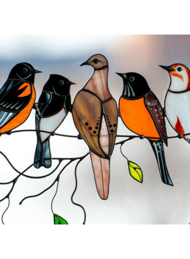 Birds On A Wire Suncatcher Window Hanging Multicolour 25x5x15cm - Image 5