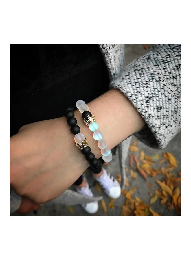 Miracle Empire 2-Piece Onyx Northern Lights Quartz Bracelet Set - Image 2