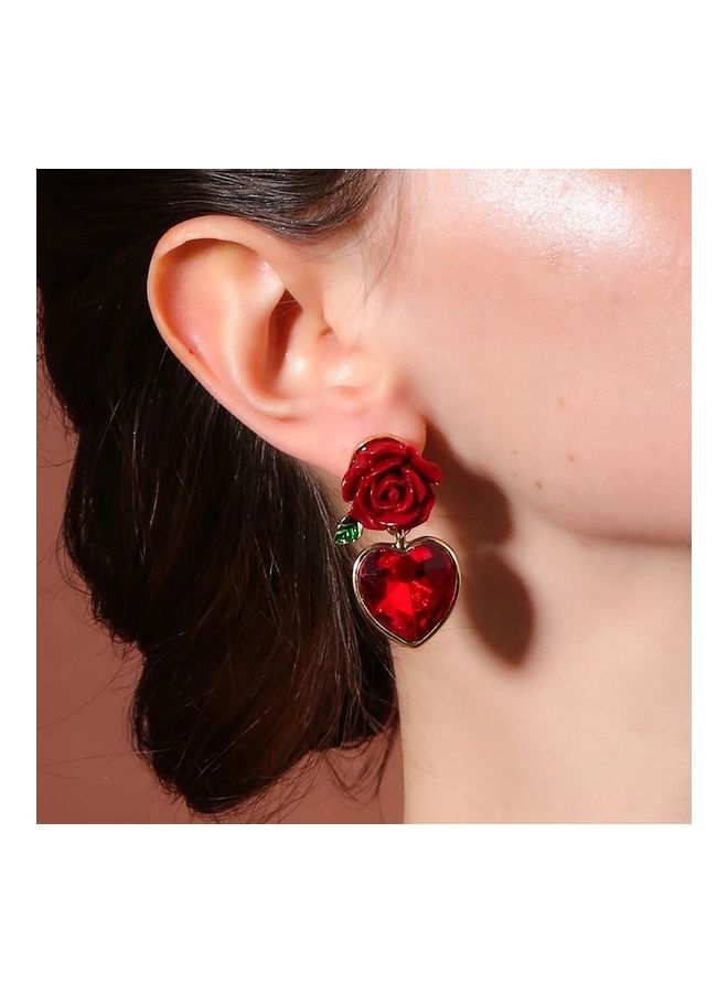 Miracle Empire - Heart Design Dangle Earrings - Image 1
