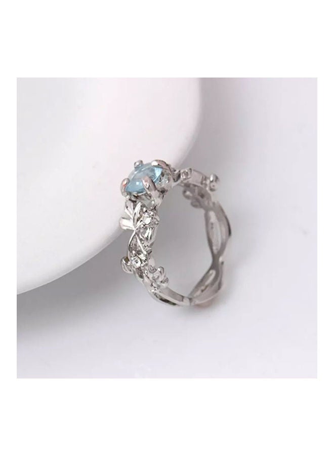 Miracle Empire Aquamarine Princess Crown Flower Ring - Image 3