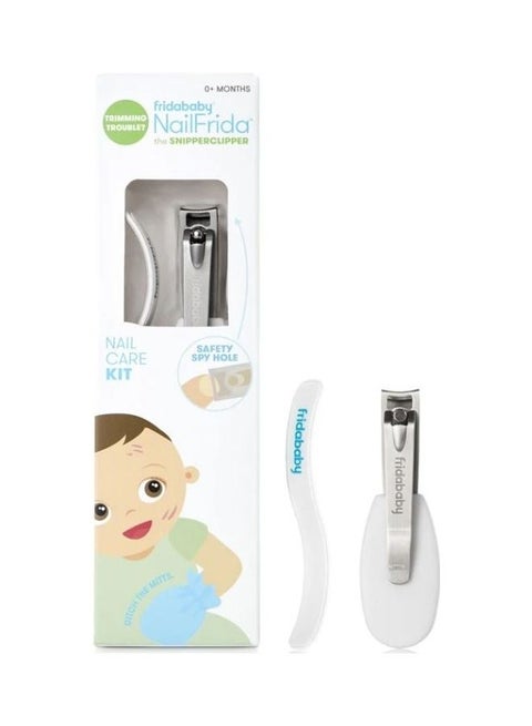 NailFrida SnipperClipper Set - Safe Baby Nail Trimming with Spyhole, Curved Blades, 0+ Months, Multicolor