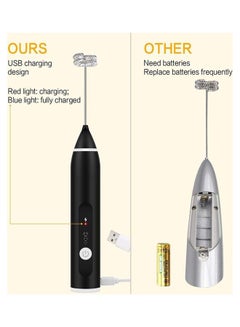 XiuWoo Handheld Electric Foam Maker And Whisk Set Black/Silver  - Image 4