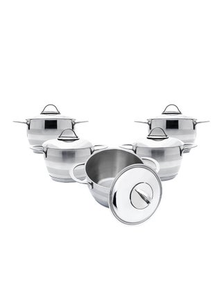 Practico Stainless Steel Cookware Set, Stainless Steel Handle 3 'Layers, 10 Pieces, Size From 16 To 24 silver - v1623920118/N48307279A_1