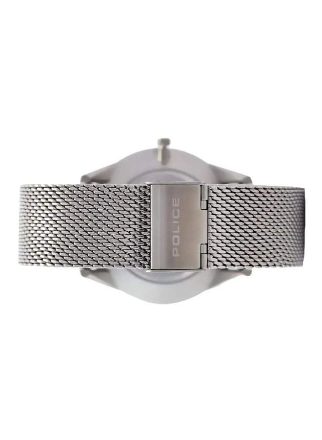 POLICE Helder Round Shape Stainless Steel Analog Wrist Watch 44 mm - Silver - P 15919JS-03MM