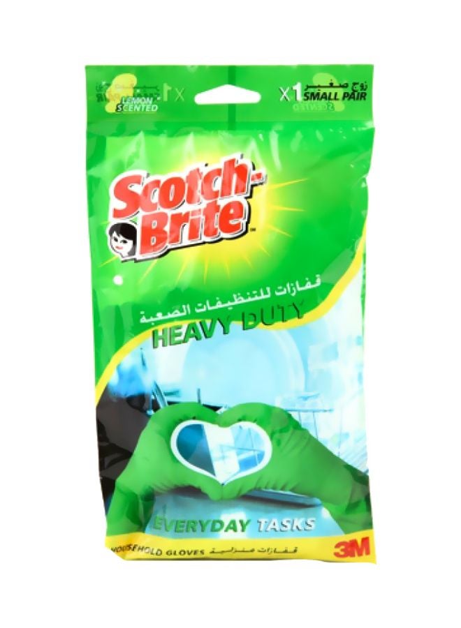 3M Scotch-Brite Heavy Duty Household Gloves Green Small - Image 1