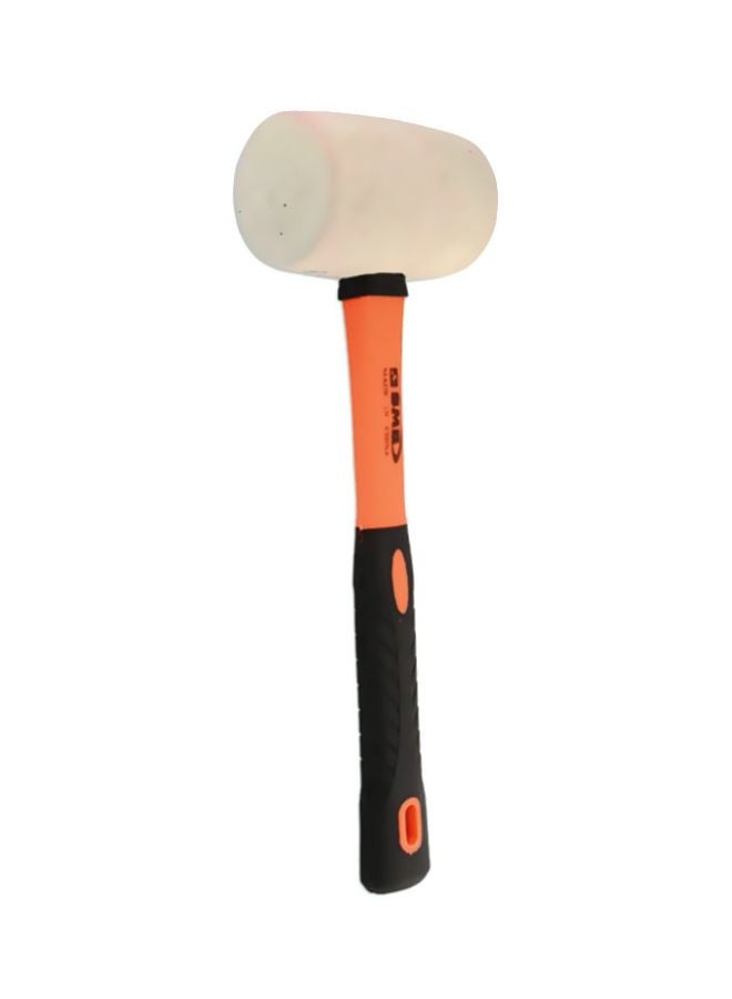 BMB tools - Rubber Mallet Hammer with Fiber Handle Orange/Beige/Black 600grams - Image 1