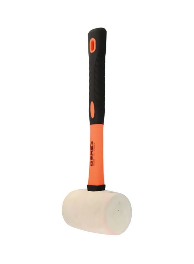BMB tools - Rubber Mallet Hammer with Fiber Handle Orange/Beige/Black 600grams - Image 1
