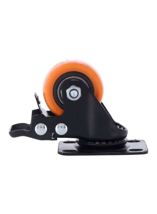 BMB tools Medium Duty Caster Wheel Ball Bearing Swivel With Brake Orange/Black/Silver 40mm - Image 1