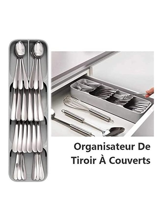 ZENHOME Kitchen Drawer Organizer Tray Grey - Image 4