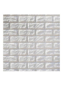 10-Piece PE Foam 3D Waterproof Brick Wall Stickers White 70x77x0.5cm - v1623921941/N24777447A_1