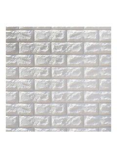10-Piece PE Foam 3D Waterproof Brick Wall Stickers White 70x77x0.5cm