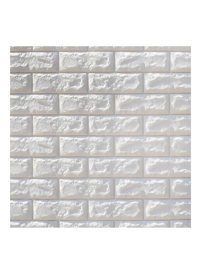 Cool Baby - 10-Piece PE Foam 3D Waterproof Brick Wall Stickers White 70x77x0.5cm - Image 1