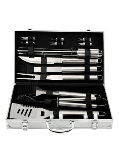 9-Piece BBQ Tool Set With Case Silver