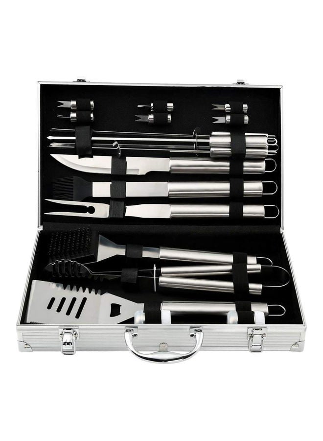 AIWANTO - 9-Piece BBQ Tool Set With Case Silver - Image 1