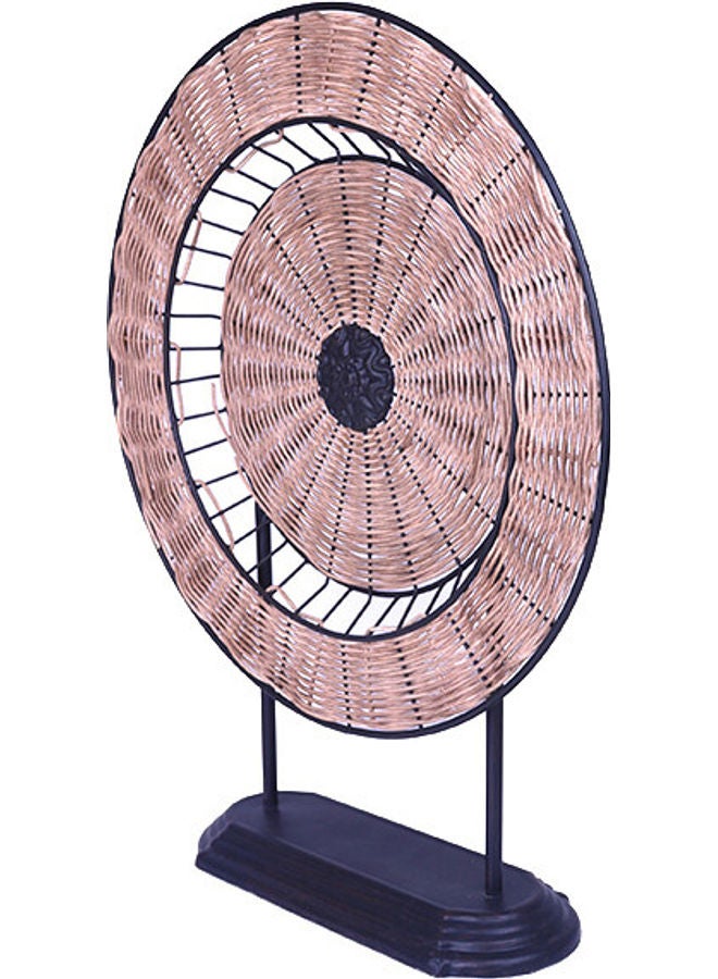 زهر منحوتة مستديرة من القش وردي/ أبيض/ أسود - Image 2