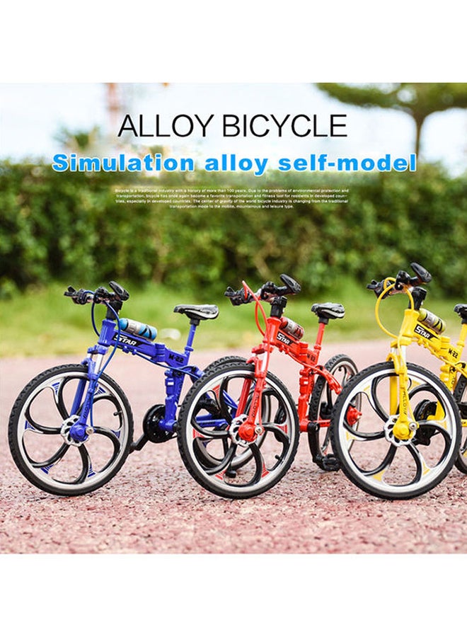Kidle - 1:8 Die-Cast Alloy Folding Mountain Bike Exact Miniature Model With Moving Wheels Simulation Toy - Multicolour 20x13cm - Image 1