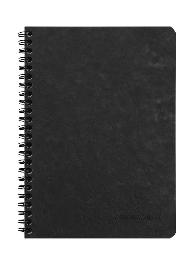 كلايرفونتاين دفتر ملاحظات مفرد ومسطر بسلك حلزوني لون أسود - Image 1