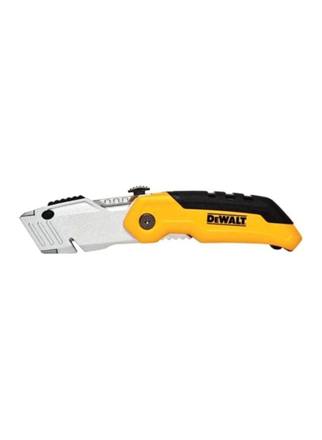 DEWALT Folding Retractable Utility Knife Yellow/Silver/Black 6x2inch - Image 1