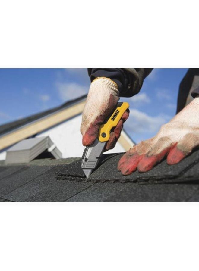 DEWALT Folding Retractable Utility Knife Yellow/Silver/Black 6x2inch - Image 3