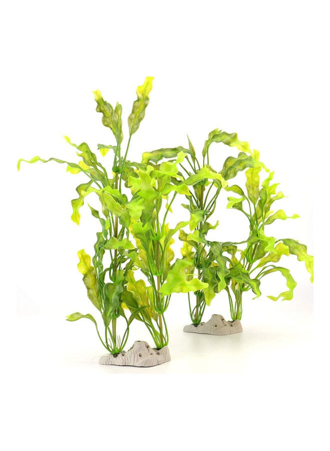 نباتات صناعية من البلاستيك لتزيين حوض السمك أخضر 13x2.2x7.5سم - Image 5