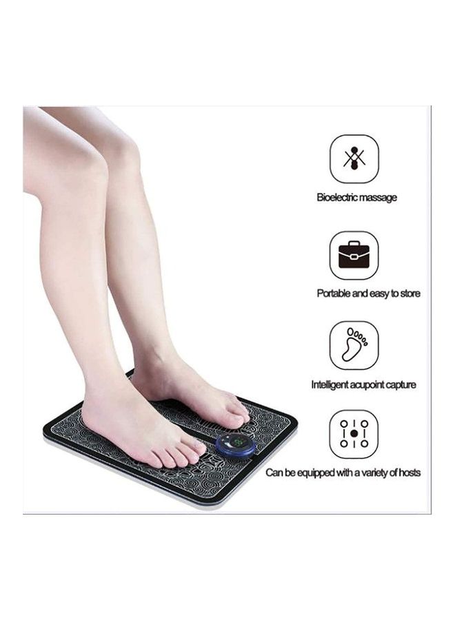 شو وو بساط تدليك كهربائي محمول للقدم أسود/أبيض 32 x 32سم - Image 2