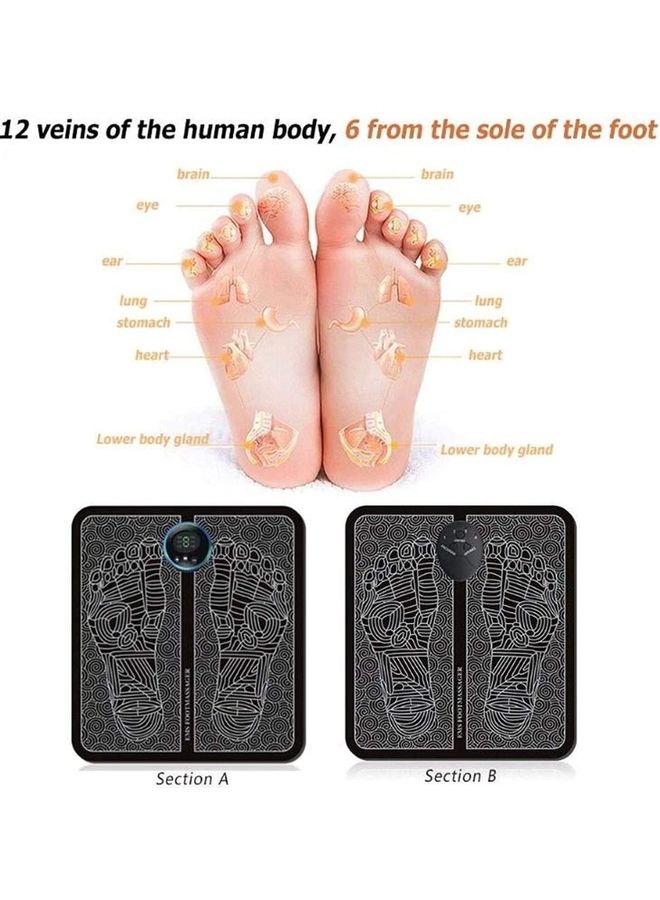 XiuWoo Portable Electric Foot Massage Mat Black/White 32 x 32cm - Image 2