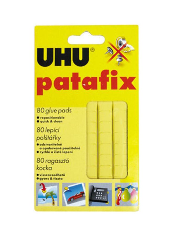UHU Patafix  Glue Pads  Pack Of 80 Pcs. Yellow 