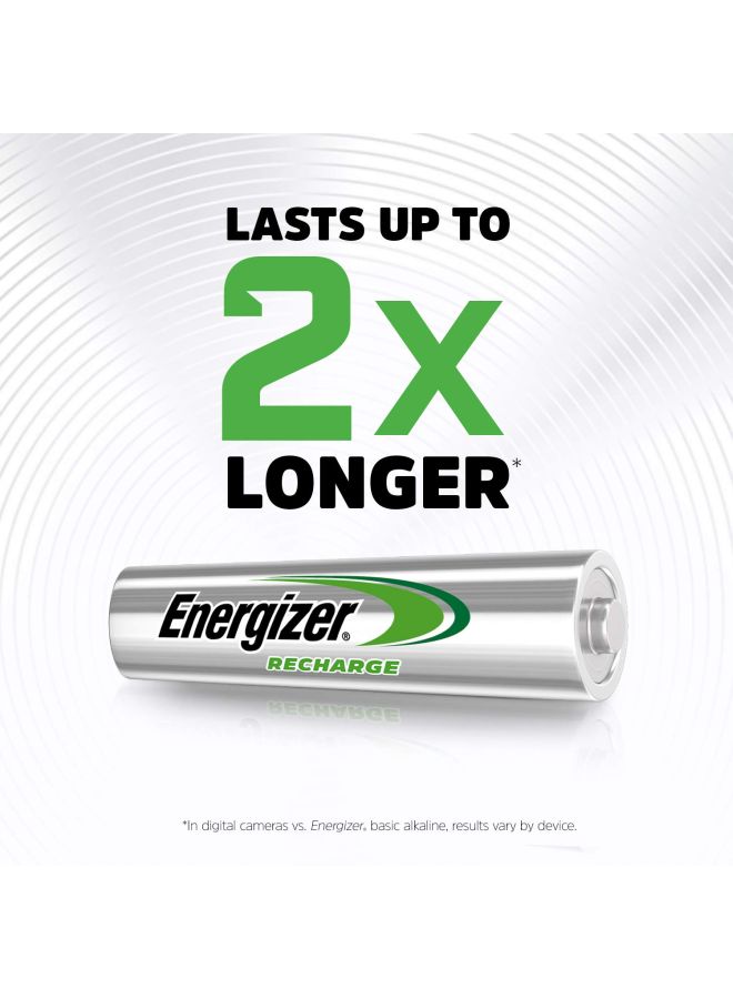 Energizer - Energizer Mini Battery Charger with 2 AA Rechargeable Batteries [Port- 2] Silver - Image 1