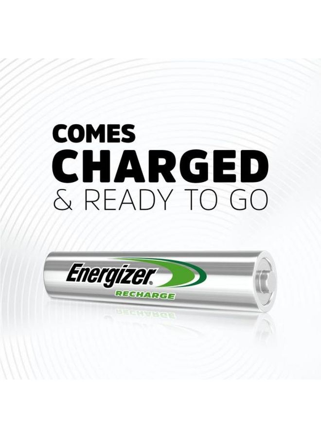 Energizer - Energizer Mini Battery Charger with 2 AA Rechargeable Batteries [Port- 2] Silver - Image 1