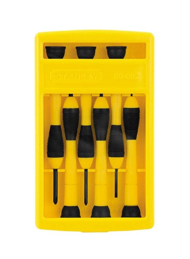 Stanley - Stht66-052 Bi-Mat Precision Screwdriver Set Yellow/Black 1.4, 2, 2.4, 3 - Image 1