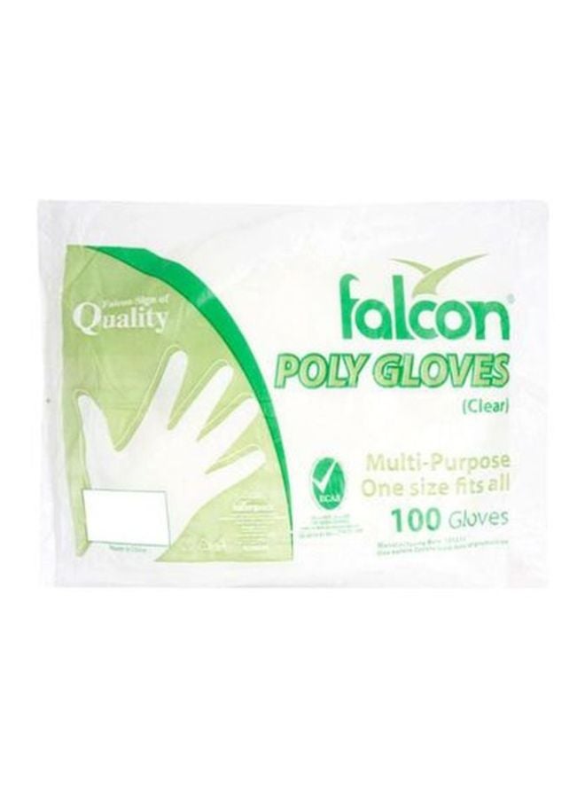 Falcon 100-Piece Multi-Purpose Poly Gloves White  - Image 2