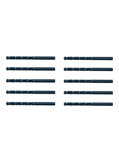 10-Piece HSS Twist Drill Bit Set Black