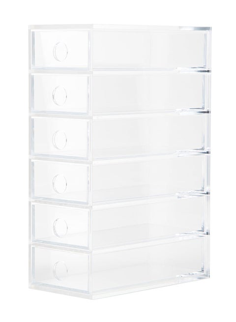6-Drawer Desk Organizer Box Clear
