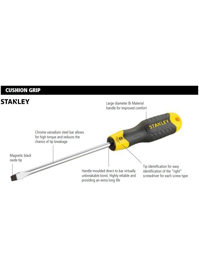 ستانلي مفك براغي بمقبض محشو أزرق/أصفر/فضي - Image 4