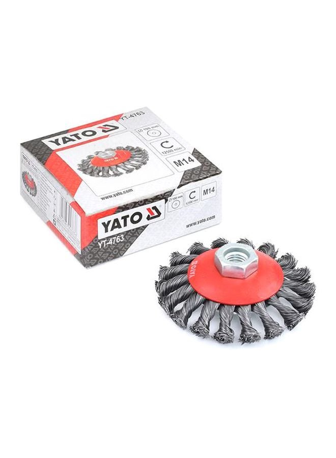 Yato Twisted Braided Wire Disc Brush Silver/Red - Image 2