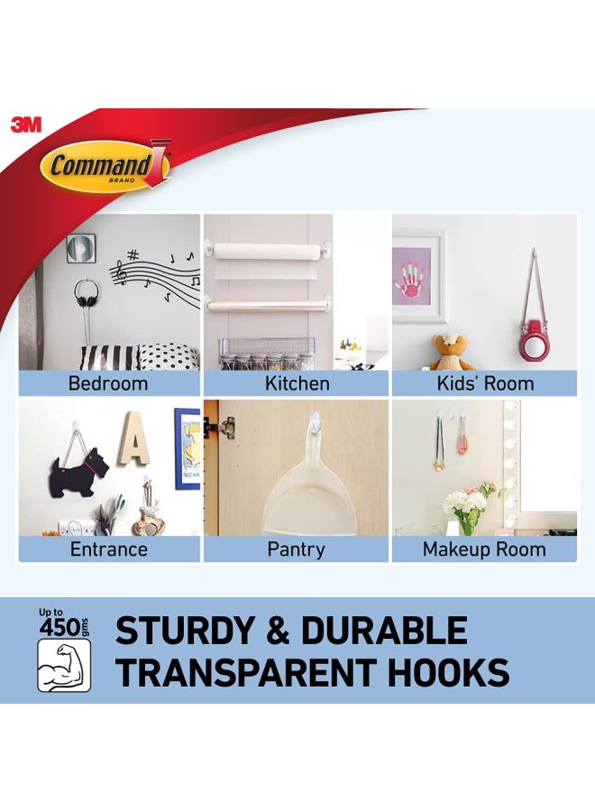 Command 2-Piece Strong And Versatile Damage-free Hanging Hooks With Strips Clear 4x2x2cm  - Image 5