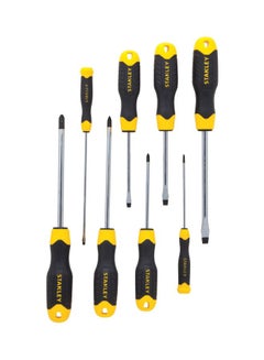 Stanley 8-Piece Screwdriver Set Silver/Black/Yellow 6.5x150 Millimeter, 3x75 Millimeter, 5x100 Millimeter, 6.5x45 Millimeter, PH1x100 Millimeter, PH2x150 Millimeter, PH0x60 Millimeter, PH2 45  - Image 3