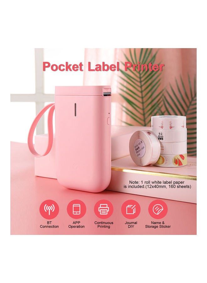 NIIMBOT Portable Wireless Handheld Thermal Label Printer 18.3x4x11.3cm Pink - Image 2