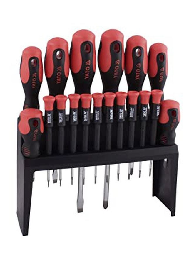 18-Piece Screwdriver Set Black/Red/Silver 1.25kg