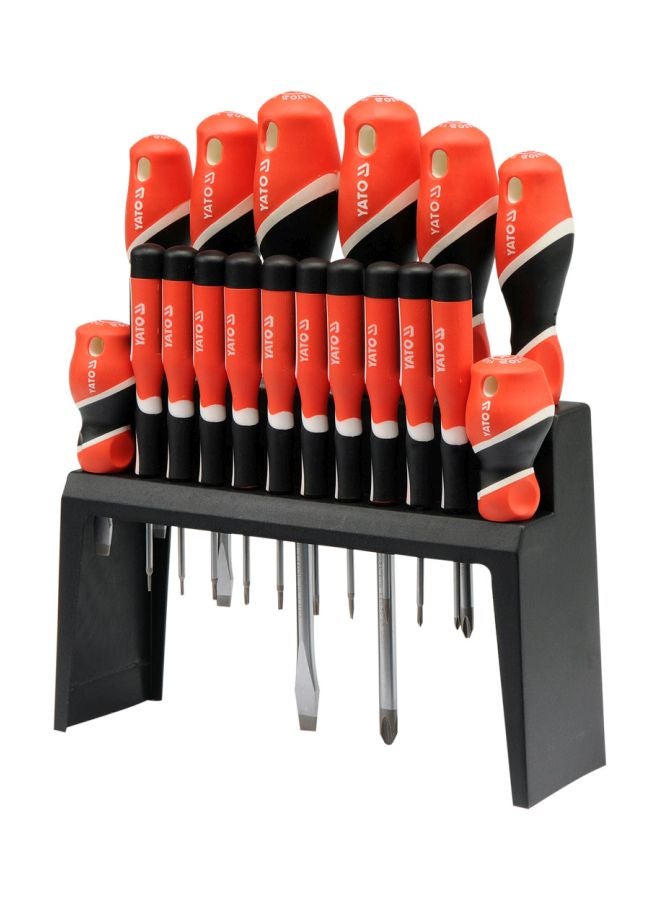 18-Piece Screwdriver Set Black/Red/Silver 1.25kg