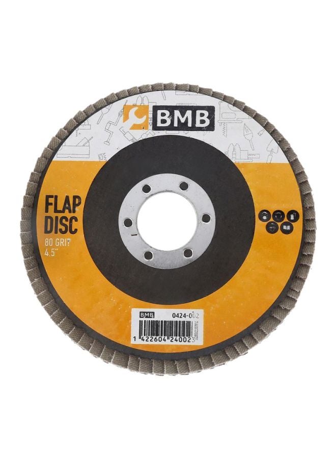 BMB tools Flap Disc For 60-Grit Angle Grinder Yellow/White/Silver 4.5inch - Image 1