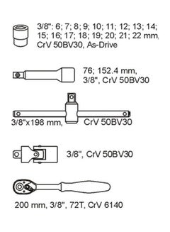 Yato 22-Piece Socket Set Silver/Black/Red 17x38x4cm  - Image 2
