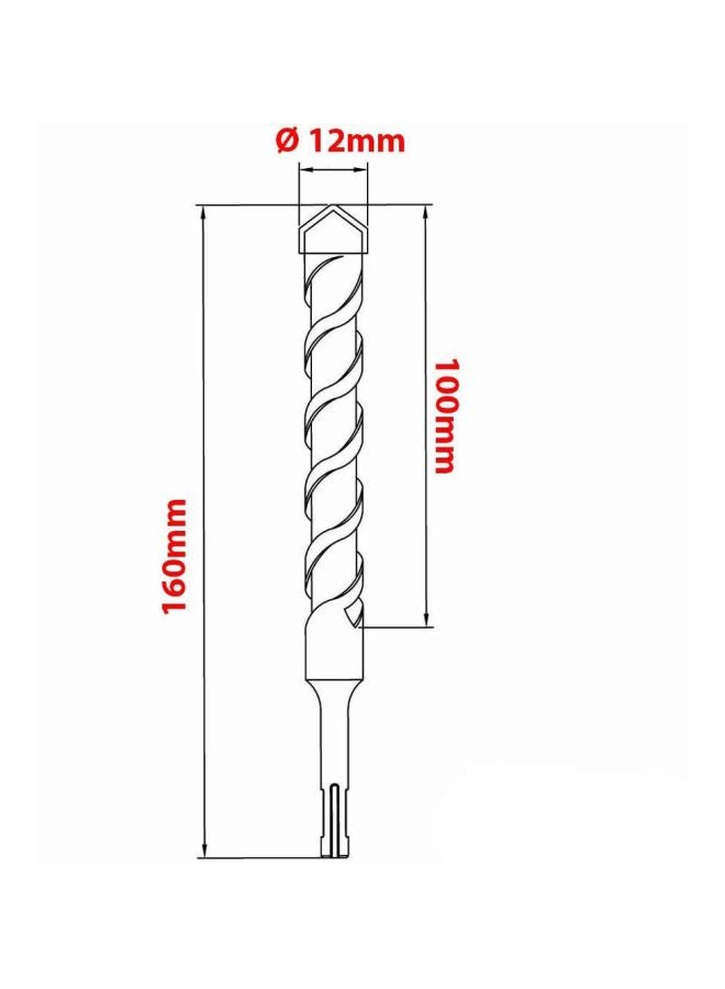 Crown CTSDP0119A SDS Plus Hammer Drill Bit Silver Silver - Image 4