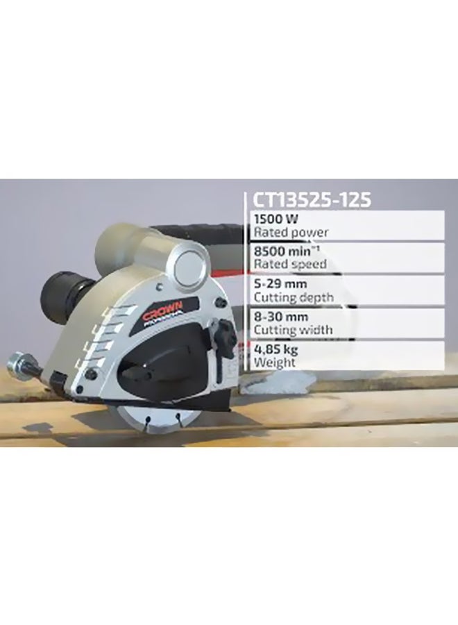 كراون ماكينة حفر كهربائية للجدار رمادي / أسود / أحمر 125مم - Image 2